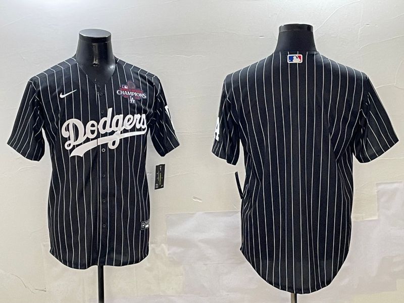 Men Los Angeles Dodgers Blank Black Stripe Jointly Name 2025 Nike MLB Jersey style 4->los angeles dodgers->MLB Jersey